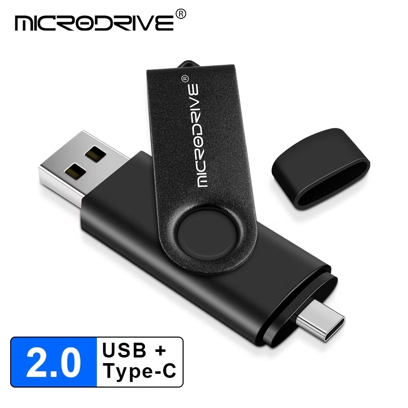 Clé USB Rotative MICRODRIVE 2-en-1 (USB-A + USB-C, OTG)