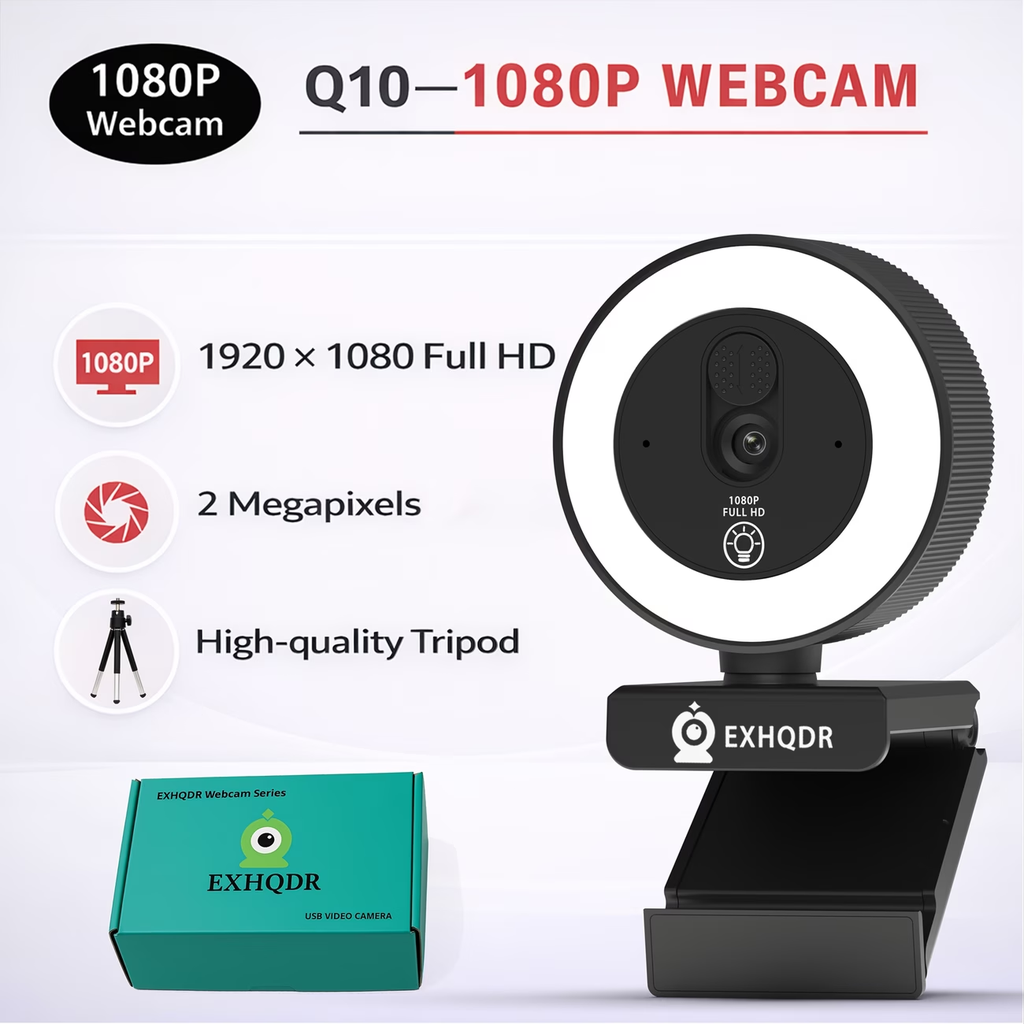 [BF-VID-02] Webcam USB EXHQDR Full HD 1080P avec anneau lumineux