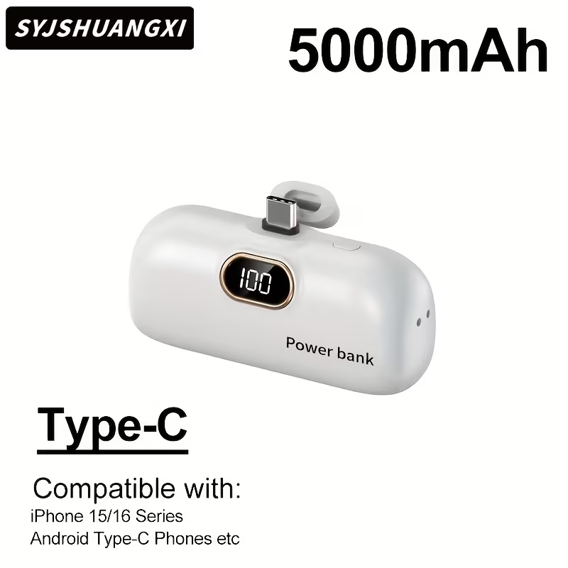 Mini Batterie Externe Capsule 5000mAh Type-C