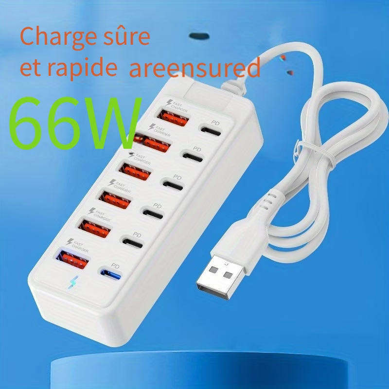 [BF-HUB-04] Station de charge rapide PD 66W - 12 ports (6 USB-A + 6 USB-C)